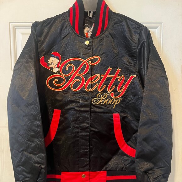 Betty Boop Vintage Satin Bomber Jacket By RR DESIGNS, Size XS - NEW